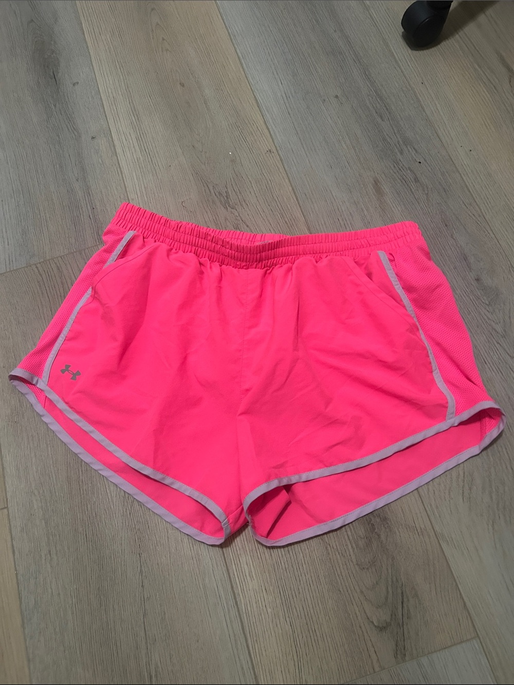 Under Armour Women’s Neon Pink Running Shorts with Contrast Trim